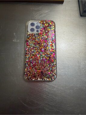 Clear Glitter Confetti Phone Case for iPhone 12/12 Pro - Multicolor